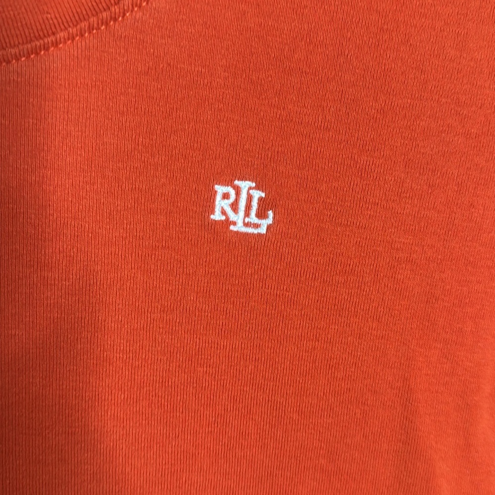 Vintage Y2K Lauren Ralph Lauren Orange Cap Sleeve Baby Tee Size Medium - Picture 6 of 8